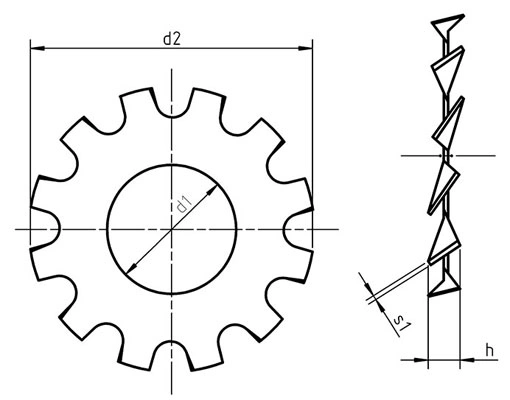 UNI 8841 Internal Tooth Lock Washer